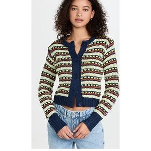 English Factory Multi Stripe cardigan worn once size xs